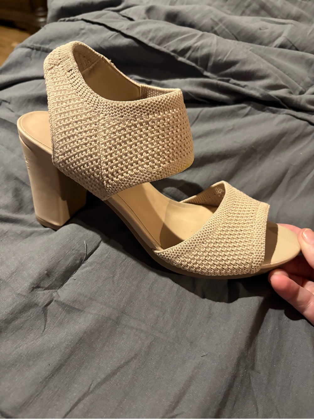 My Soft brand Beige Knit Block Heel Sandal - Women's Fashion Heel

WORN ONCE
